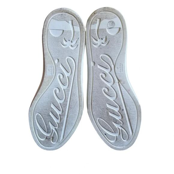 Gucci Rebel High Top GG Sneakers EU 37 US 7 Pink Monogram Canvas Lace Up Cap Toe - Picture 10 of 11